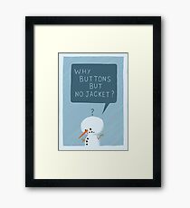 Snowmanity - Buttons Framed Print