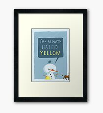 Snowmanity - Yellow Framed Print