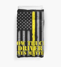 Abschleppwagen-Fahrer lebt Angelegenheit dünne gelbe Linie amerikanische Flagge Bettbezug