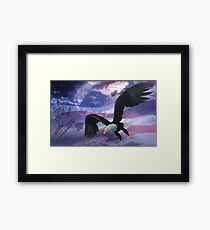 Liberty flag and eagle Framed Print