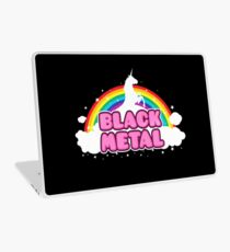 BLACK METAL! (Funny Unicorn / Rainbow Mosh Parody Design) Laptop Skin