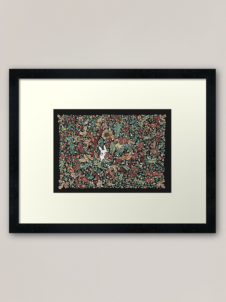 Alternate view of Chibi with fall leaves Framed Art Print
