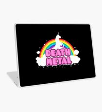 DEATH METAL! (Funny Unicorn / Rainbow Mosh Parody Design) Laptop Skin
