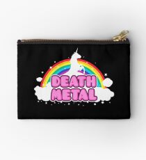 DEATH METAL! (Funny Unicorn / Rainbow Mosh Parody Design) Studio Pouch