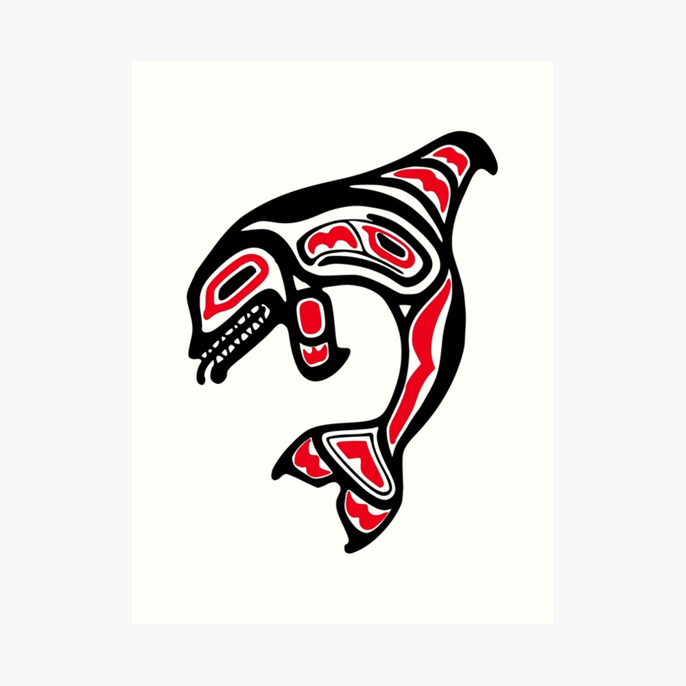 “Orca Killer Whale Pacific Northwest Native American Indian” Art Print