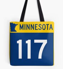 Minnesota Trunk Highway MN 117 | United States Highway Shield Sign Sticker Tote Bag