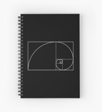 Golden ratio, golden mean, golden section, Latin: sectio aurea. White on Black Spiral Notebook