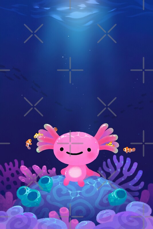 "Coral axolotl" by pikaole Redbubble