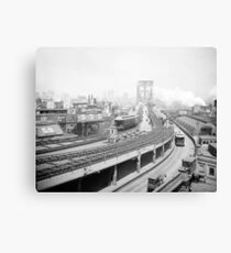 Lienzo Brooklyn Bridge Terminal, 1903. Foto de época