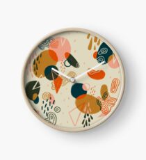 Mushroom Forest Abstract Clock