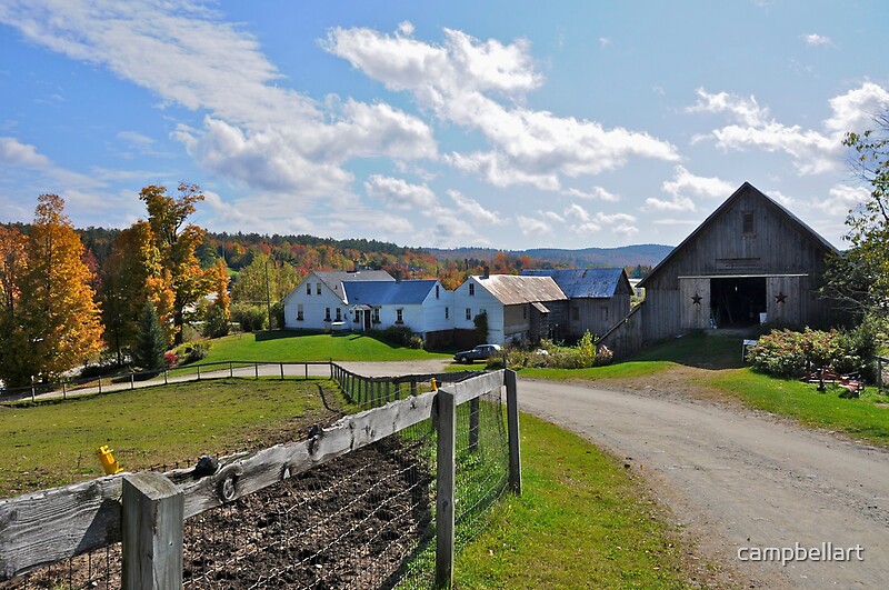 "New England Horse Farm Grantham, New Hampshire" by campbellart