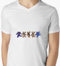 Orange and Blue greatful dead bears Men's V-Neck T-Shirt