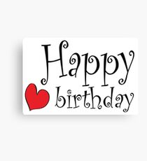 Happy Birthday Heart Canvas Print