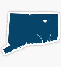 UConn Map Heart Sticker
