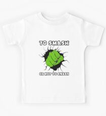 Zu zertrümmern oder nicht zu zertrümmern - grünes Punsch-Zeichen-grünes Tier-Design Kinder T-Shirt
