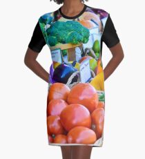Autumn Harvest at the Farmers Market Graphic T-Shirt Dress