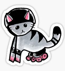 Grauer Roller Cat Sticker