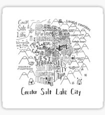 Greater Salt Lake City Valley Illustrated Map Sticker