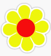 Yellow Red Hippie Flower Daisy Sticker