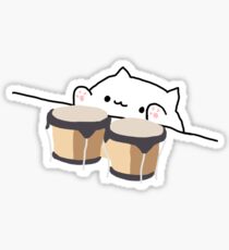 BONGO CAT WITH BONGOS - FUNNY ANIME MEME CAT Sticker