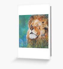 A Lion and a Butterfly Greeting Card
