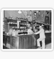 New Orleans Saloon, 1938. Vintage Photo Sticker