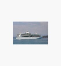 large cruiser ship Corfu island Greece Art Board