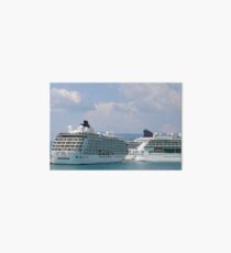 three cruiser ship Corfu island Greece Art Board