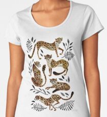 Cheetah Collection – Mocha & Black Palette Women's Premium T-Shirt