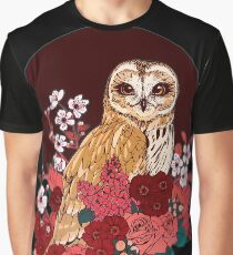 Owl Floral Eclipse Graphic T-Shirt