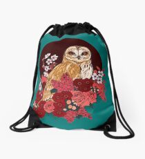 Owl Floral Eclipse Drawstring Bag