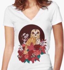 Hibou Floral Eclipse T-shirt col V femme