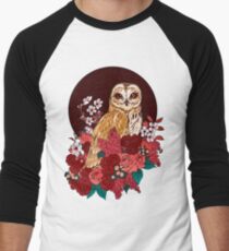 Owl Floral Eclipse Men's Baseball ¾ T-Shirt