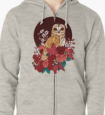 Owl Floral Eclipse Zipped Hoodie