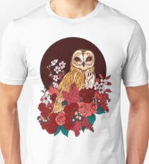 Hibou Floral Eclipse T-shirt unisexe