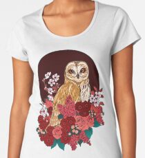 Owl Floral Eclipse Women's Premium T-Shirt