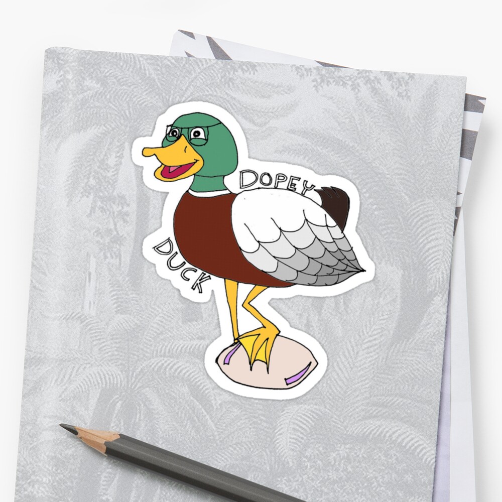 Dopey Duck Sticker By Sketchyfox Redbubble 