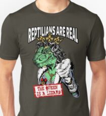 Camiseta ajustada Los reptilianos son reales: la reina es un lagarto