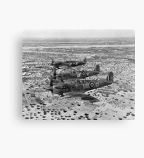 Spitfire Fighters Over Africa, 1943. Vintage Photo Metal Print