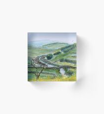 Smardale Bridge over Scandal Beck - Yorkshire Dales - Watercolour Acrylic Block