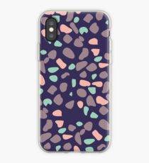 Midnight navy Terrazzo iPhone Case