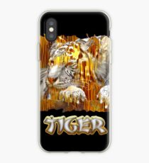 Gold and silver bamboo tiger iPhone Case