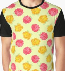 Yellow and Pink Roses Graphic T-Shirt