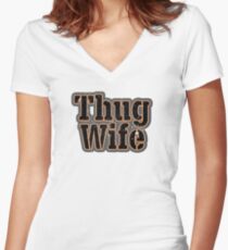 Thug Wife Women's Fitted V-Neck T-Shirt