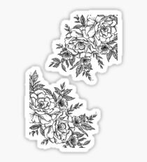 Pegatina Flores - Blanco y negro