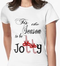 Fun Holiday candy cane Women's Fitted T-Shirt