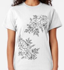 Flowers - Black & White Classic T-Shirt
