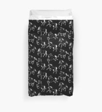 Dancing Horses - Black Duvet Cover