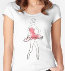 ballerina figure, watercolor illustration Fitted Scoop T-Shirt
