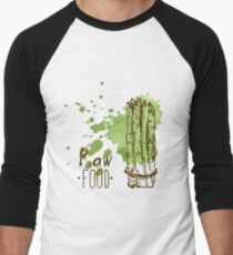 hand drawn vintage illustration of asparagus Men's Baseball ¾ T-Shirt